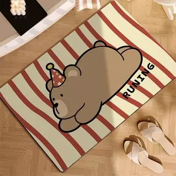 Мягкий диатомовый грязепоглощающий противоскользящий износостойкий коврик для ванной комнаты, коврик для туалета с изображением мультяшной собаки, коврик для ног в ванной комнате 40 * 60CM