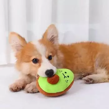 Soft Dog Avocado Sound Toy Sounding Dog Teeth Grinding Toy Pet Plush Avocado Toy Cleaning Teeth Style A
