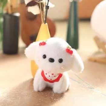 Soft Dog Small Plush Keychain Cute Cartoon Bag Accessory Children Doll Gift