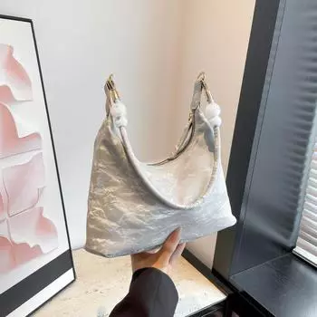 Soft face handbag women s 2025 autumn and winter new versatile messenger bag shoulder armpit bag чёрный