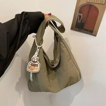 Soft-faced large-capacity bag, women s 2025 new summer work shoulder underarm bag, casual tote bag чёрный