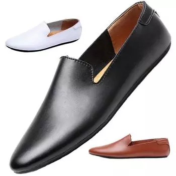 Soft-faced pointed small leather shoes British casual shoes men s shoes white trendy nightclub men s soft-soled leather shoes 36