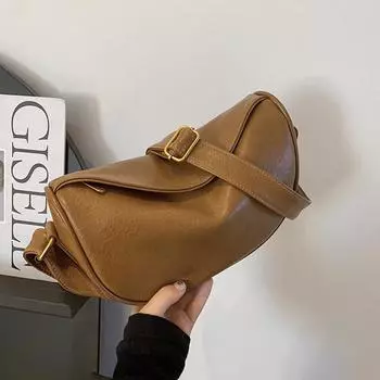 Soft-faced retro small bag summer new women s bag popular versatile messenger bag one-shoulder dumpling bag хаки