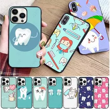 soft funda Dentist Dental Crowned Tooth Phone Cover For iphone 14pro 11pro 12 13pro max 5 6s xs 7 8plus SE xr 12mini Coque Cases Iphone 5 5S