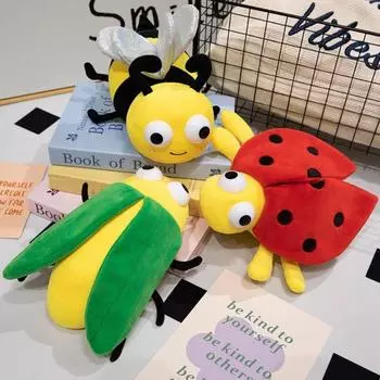 Soft Glowing Insect Stuffed Toy LED Light Cartoon Firefly Pillows Ladybird Plush Toys Children Firefly