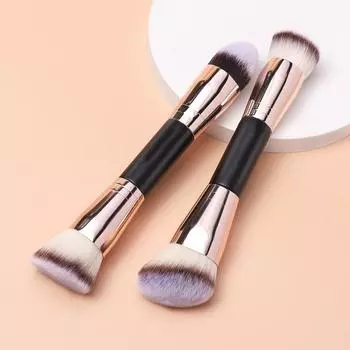 Soft Hair 2 In 1 Makeup Brush Professional Blush Brush Portable Loose Powder Brush Travel style 3