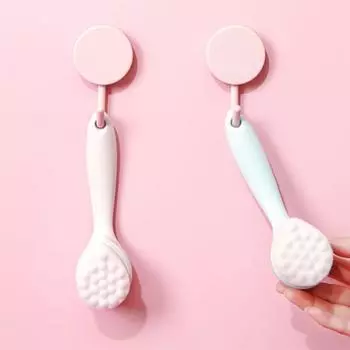 Soft Hair Manual Face Wash Brush Suspension Design Face Cleaning Tool Women синий
