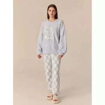 Soft Half-side Velvet Pajamas Women s Autumn and Winter New Cute Women s Thick Home Clothes Women s Pajamas Suit Can Wear One Size розовый