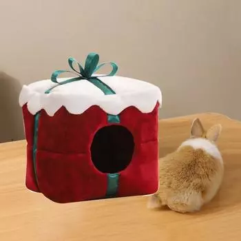 Soft Hamster House Warm Guinea Pig Tent Creative Hamster Hideout Cave Christmas красный