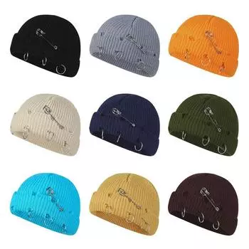 Soft Knitted Cap Thick Ski Hats Fashion Leisure Cap for Men Women жёлтый