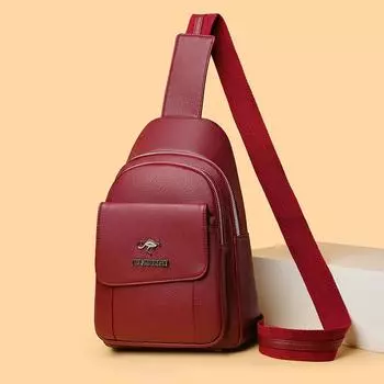Мягкая кожаная нагрудная сумка женская сумка через плечо дорожная сумка через плечо сумка для мобильного телефона чёрный