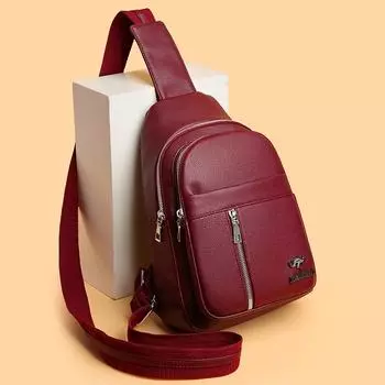 Мягкая кожаная нагрудная сумка женская сумка через плечо женская сумка через плечо маленькая сумка для поездок на работу сумка для мобильного телефона красный