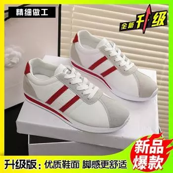 Soft leather sports shoes women s 2024 autumn new temperament versatile casual shoes shallow mouth breathable soft sole single shoes are not tired 35 чёрный