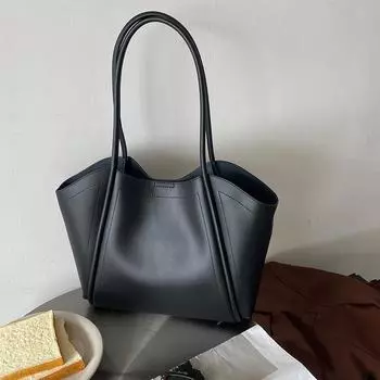 Soft Leather Wing Bag Women s Large Capacity High-end Commuting Leather Shoulder Cowhide Big Bag