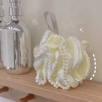 Soft Net Bath Sponge Ball, Skin Cleansing Brush, Shower Hairdryer, Body Cleanner, Exfoliator, Flower Bathroom Accessories