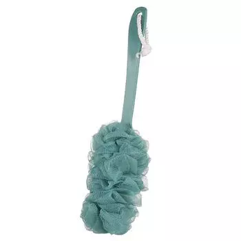 Soft Nylon Mesh Sponge Back Scrubber for Shower - Long Handle Bath Body Brush - Exfoliating Scrub Cleaning Luffa for Elderly зелёный