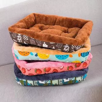 Soft Pet Bed Flannel Thickened Pet Fleece Dog House Soft Fleece Nest Dogs Baskets Mat Puppy Kennel For Cat Breathable Pets Bed 36x30 cm