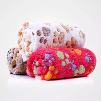 Soft Pet Blanket Winter Dog Cat Bed Mat Foot Print Warm Sleeping Mattress Small Medium Dogs Cats Coral Fleece Puppy Supplies XS 20x20cm