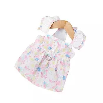 Soft Pet Painted Flower Dress Reusable Puppy Clothes Cute Pet Skirt for Dog XS