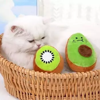 Soft Pet Plush Avocado Toy Bite resistant Dog Chew Toy Cute Dog Teeth Grinding Toy Relieve Boredom Style A