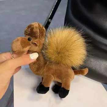 Soft Plush Dolls Pendant Cartoon Car Key Ring Funny Plush Camel Keychain Girl жёлтый