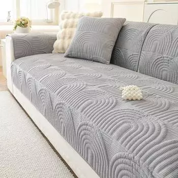 Soft Plush Sofa Cover for Living Room Winter Warm Sofa Towel Non-Slip Universal L Shaped Couch Slipcover Protector Home Decor A 70x70