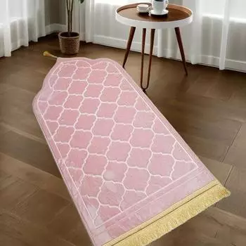 Soft Prayer Mat Thick Sponge Easy to Carry with Tassel Embossed Prayer Mat for Multiple Scenes 65*115cm