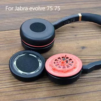 Soft Protein Leather Earpads Ear Pads for Evolve 75 75+ Earphone Memory Foam Earcups Easily Replaced Ear Cushions