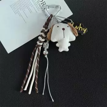 Soft Puppy Bag Pendant Fluffy Plush Doll Keychain Creative Little Animals Doll Pendant Kids Gifts Style C