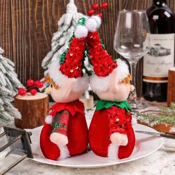 Soft Rudolph Sequin Hat Doll Home Decor Exquisite Christmas Decorations Craft Christmas Tree Decoration Rudolph Ornaments