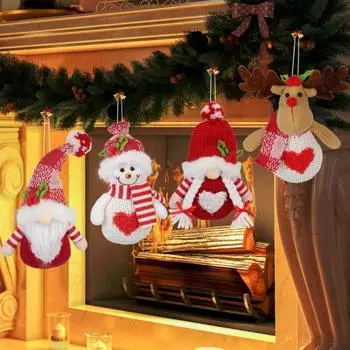 Soft Santa Claus Hanging Ornaments Elk Snowman Girl Christmas Tree Decoration Party Favors style 3