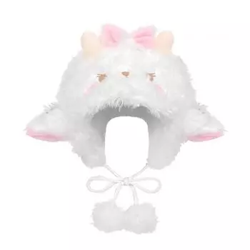 Soft Sheep Ear Bucket Hat Fluff Brimless Beanie Cap Ear Protection Dome Hat Outdoor