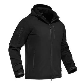 Soft Shell Cold Winter Bike Water Mountain Work Mountain Outdoor Black 3XL [KEFITEVD] Мужская куртка, Защита, Верхняя одежда, Ветрозащитная, Военная, чёрный
