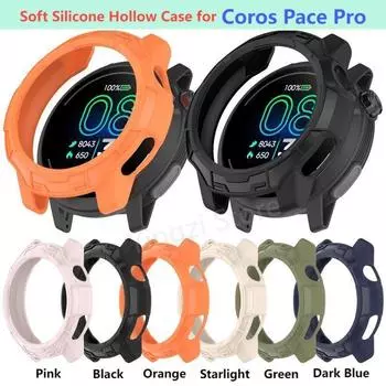 Soft Silicone Case Cover for Coros Pace Pro Smart Watch Strap Soft Protective Bumper Protector Shell COROS PACE Pro Accessories for COROS PACE Pro оранжевый