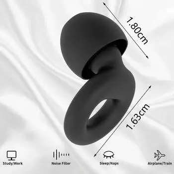 Soft Silicone Ear Plugs for Noise Reduction, Reusable Earplugs for Sleeping, Working, Swimming,4pair Ear Tips in XS/S/M/L темно-синий
