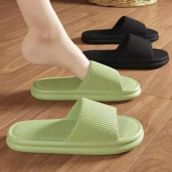 Soft Slippers Couples Home Slipper Summer Women Bedroom Thick Bottom Shoes Beach Sandals Men Flip Flops Shower Shoes 36-37 жёлтый