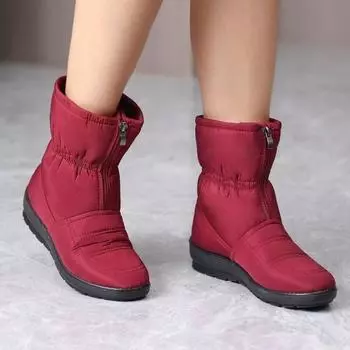 Soft Slope Heel Cotton Shoes 2024 Winter New Warm and Non Slip Women s Snow Boots Waterproof Zapatillas Mujer Platform Sneakers 35 чёрный