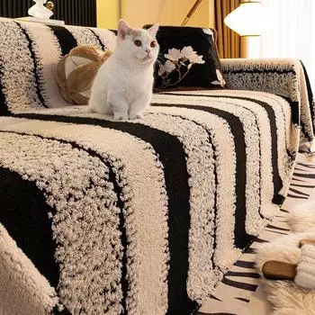 Soft Smooth Thicken Quilted Sofa Towel Simple Anti-slip Furniture Cover Anti-cat Scratch Furniture Protector Home Decoration 180x130-