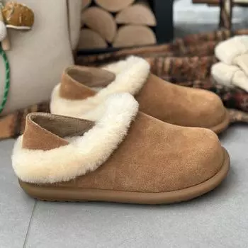 Soft sole and velvet two wear snow boots women s winter new Boken half slippers one pedal thermal casual cotton shoes 35