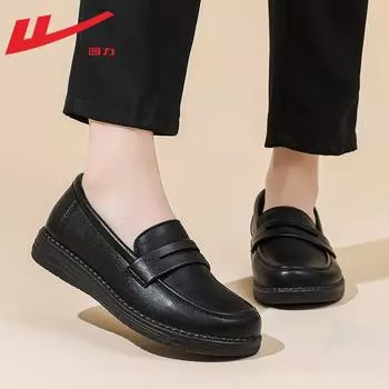 Soft-soled leather shoes versatile flat-soled new small mother dress high-end single shoes 35