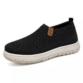 Soft-soled Lightweight Mom Shoes Thick-soled Casual Shoes 36 чёрный