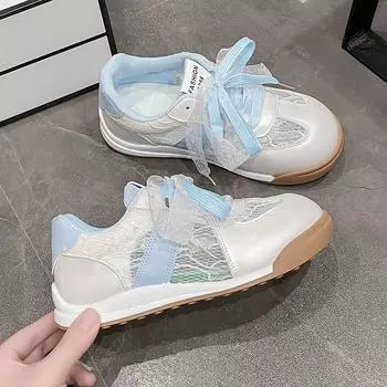 Soft-soled little white shoes children s new spring niche sports casual shoes embroidery 35