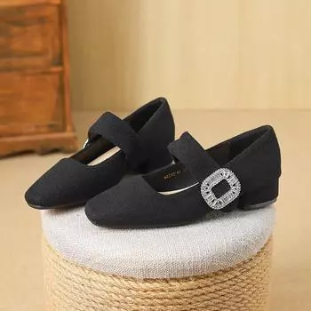 Soft-soled loafers women s 2024 spring new fashion small gold coin single shoes British thick-soled one-pedal small leather shoes 35 чёрный