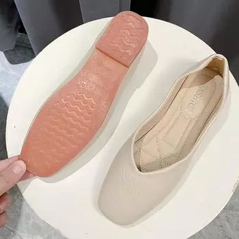 Soft-soled shallow-mouth breathable loafers, one-pedal foreign trade women s single shoes 2025 summer new versatile mother shoes in stock 35