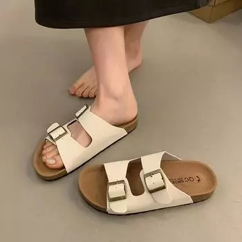 Soft-soled Slippers Women s Summer Retro Thick-soled Cool Slippers Beach Sandals 35 чёрный