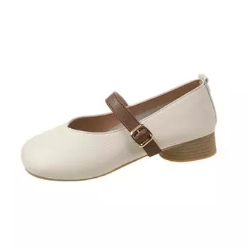 Soft-soled small leather shoes women s 2024 spring new shoes casual flat-soled women s shoes one pedal Doudou shoes single shoes 35 бежевый