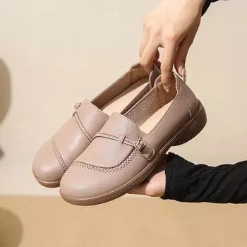 Soft-soled soft-faced mother shoes, elegant large-size women s shoes, breathable and comfortable in summer, flat-soled and not tired, one-pedal s 35