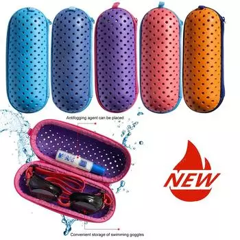 Soft Swimming Goggles Storage Box Breathable EVA Myopia Glasses Case Sunglasses Organizer Eye Wear Accessories Glasses Box темно-синий