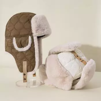 Soft Thickened Lei Feng Cap Female Fall and Winter Warm Ear Protection Cap Male Cycling Windproof Cold Cap Fashionable Versatile Lightweight One Size