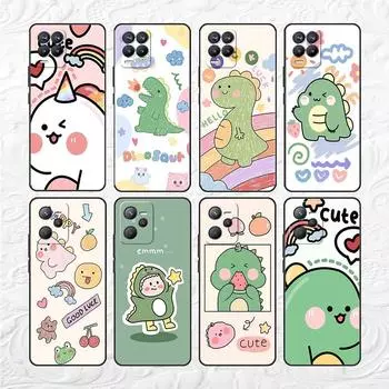 Soft TPU Case For Realme 8 C21 9 Pro 8i 9i GT Neo 3 2 C3 7 6 C21Y C15 C11 C35 Silicone Phone Cover Little Dinosaur Cute Realme GT Neo 3